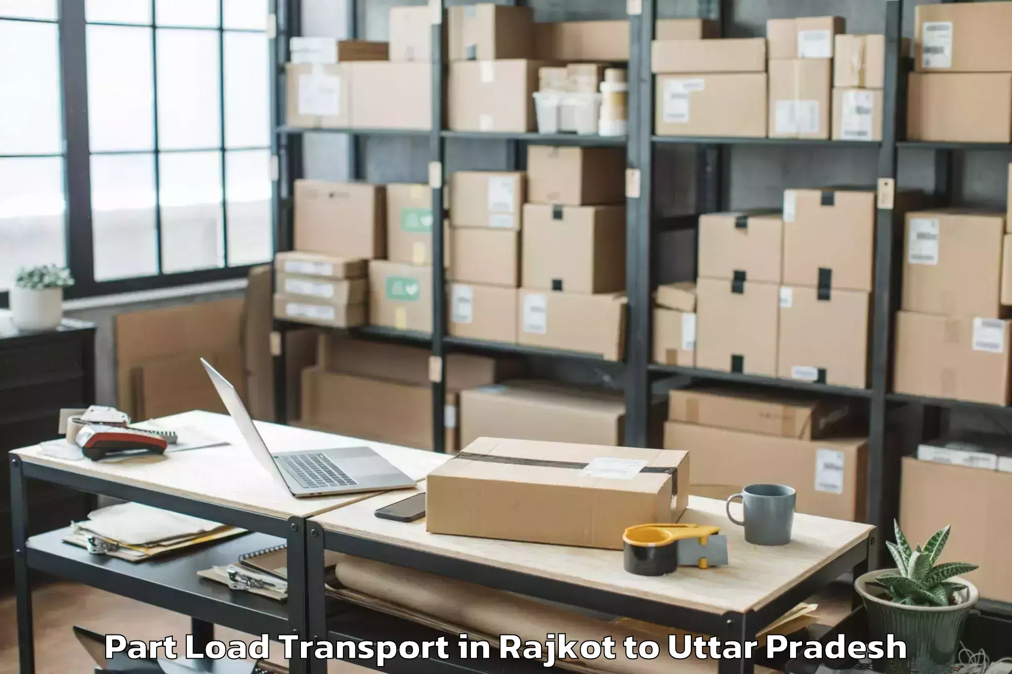 Expert Rajkot to Bansdih Part Load Transport